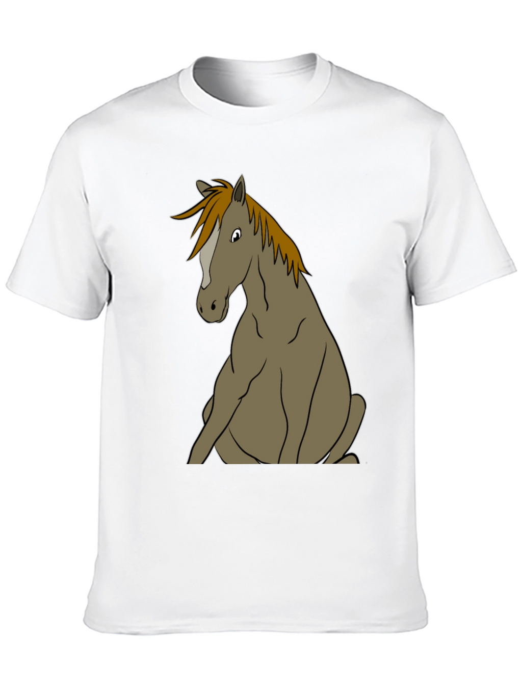 Funny Horse T-Shirt Sitting Horse Graphic Tee
