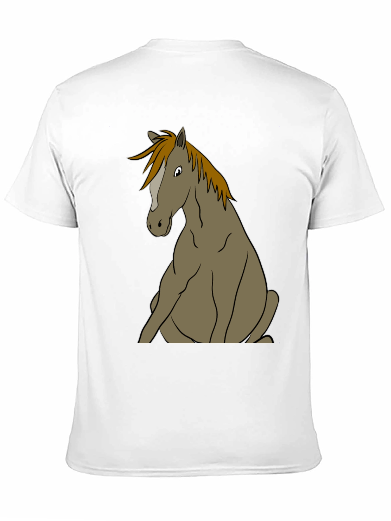 Funny Horse T-Shirt Sitting Horse Graphic Tee