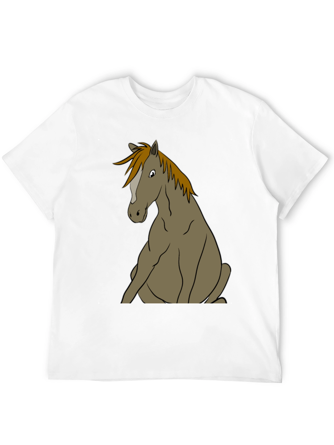 Funny Horse T-Shirt Sitting Horse Graphic Tee
