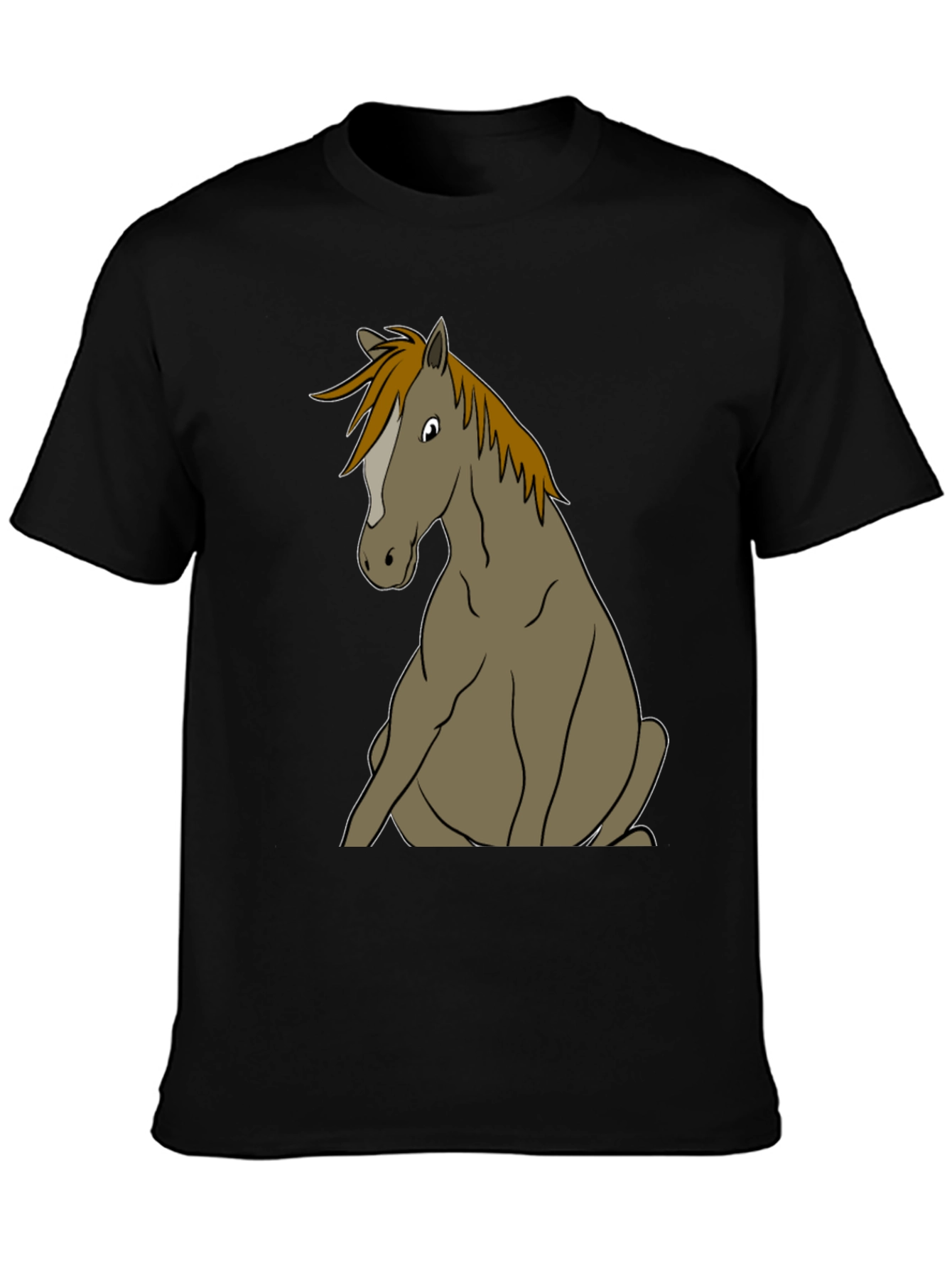 Funny Horse T-Shirt Sitting Horse Graphic Tee