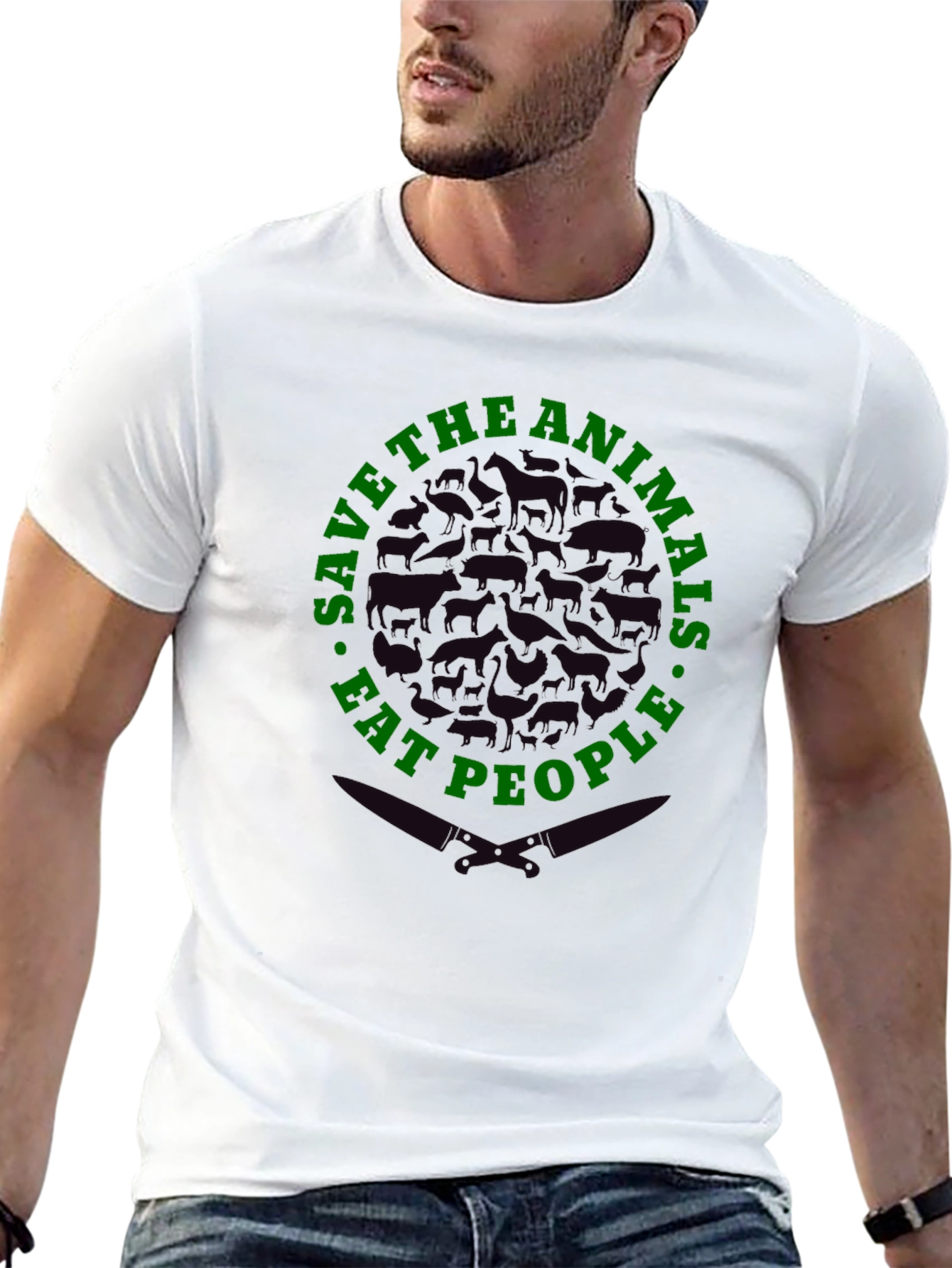 Save Animals Eat People Graphic T-Shirt