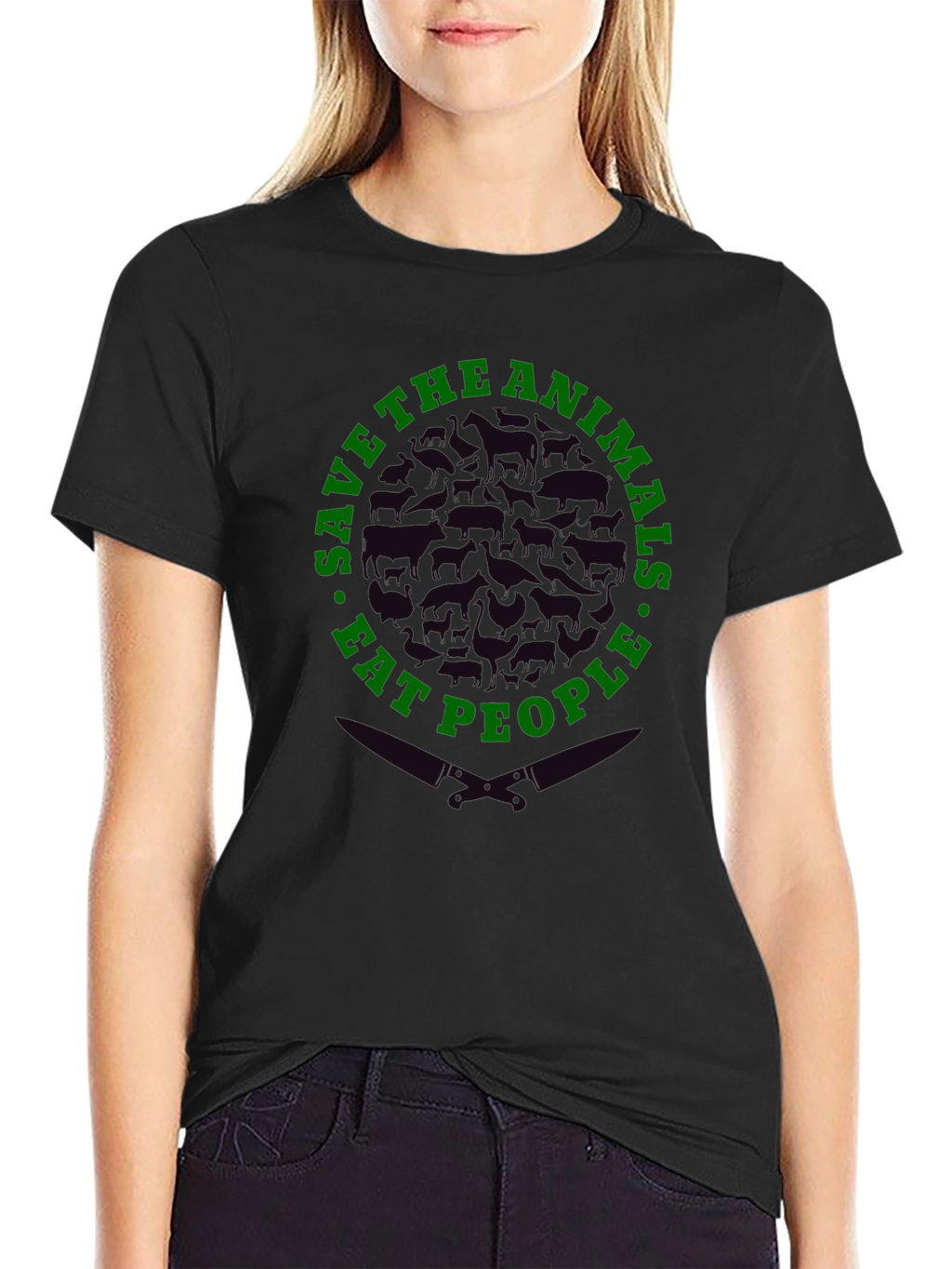 Save Animals Eat People Graphic T-Shirt