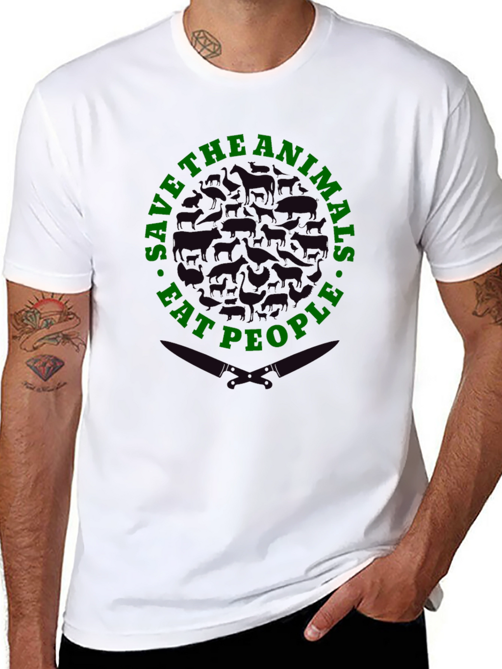 Save Animals Eat People Graphic T-Shirt
