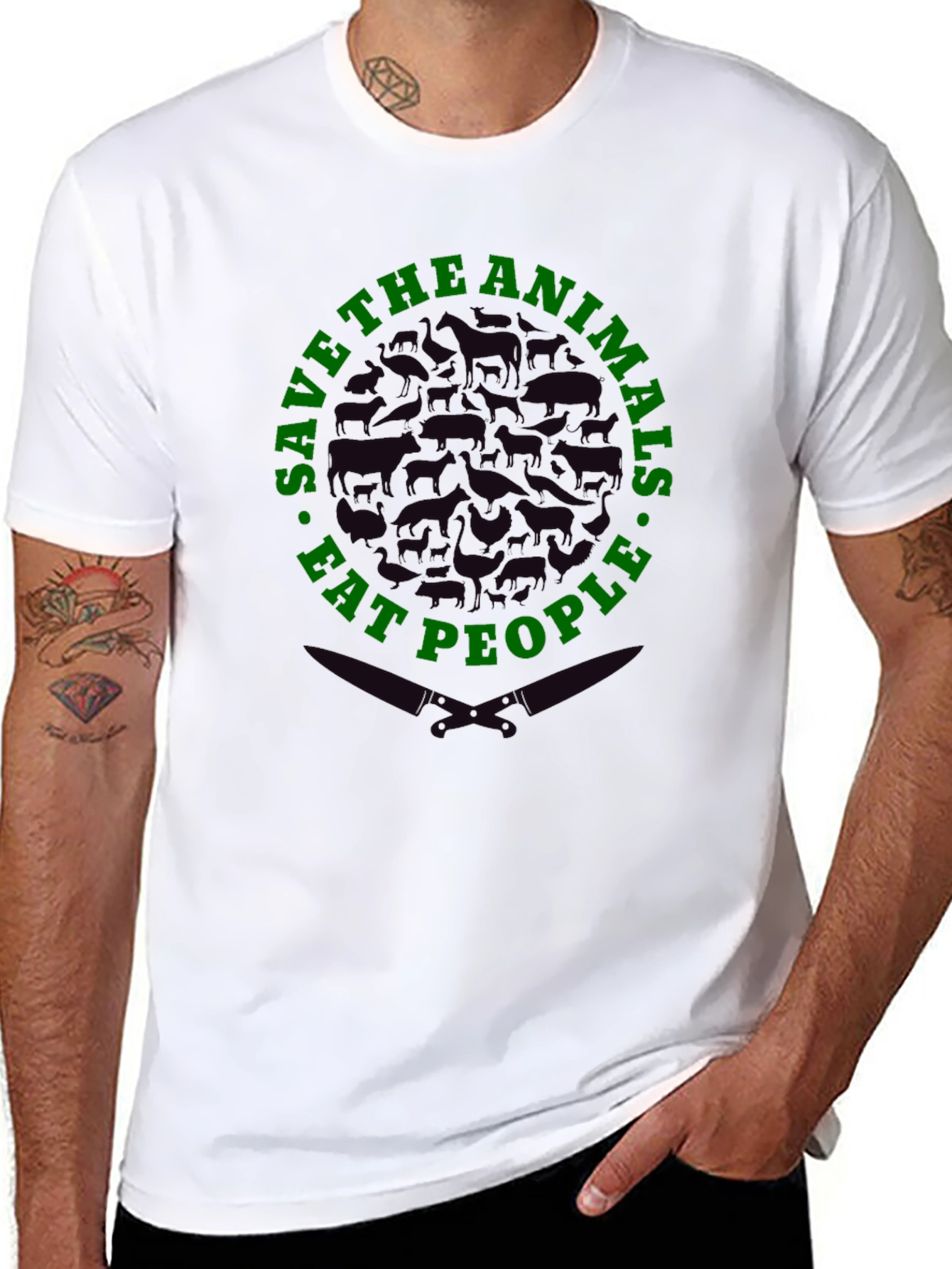 Save Animals Eat People Graphic T-Shirt