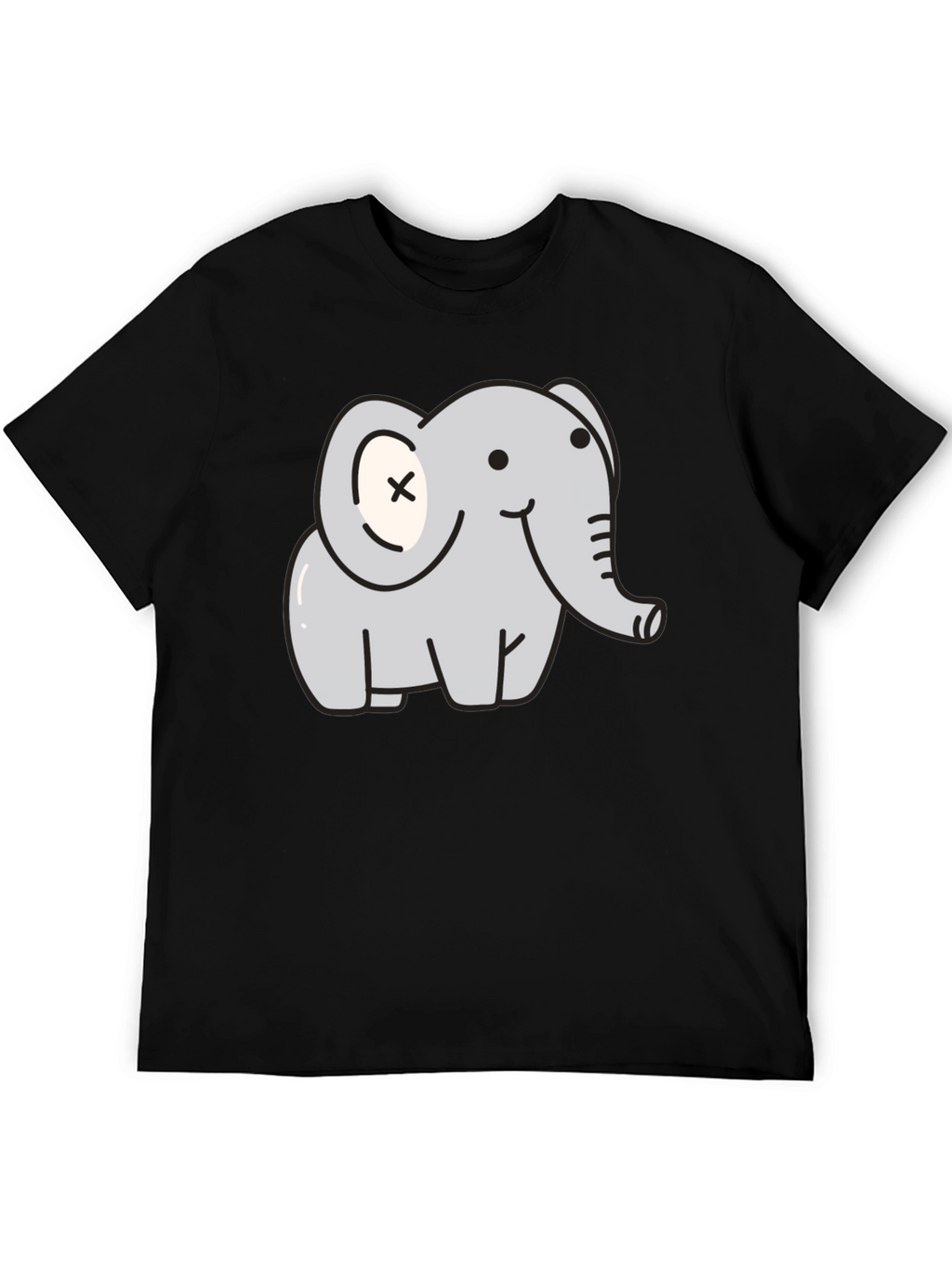 Cute Elephant Graphic T-Shirt - Unisex Black Tee