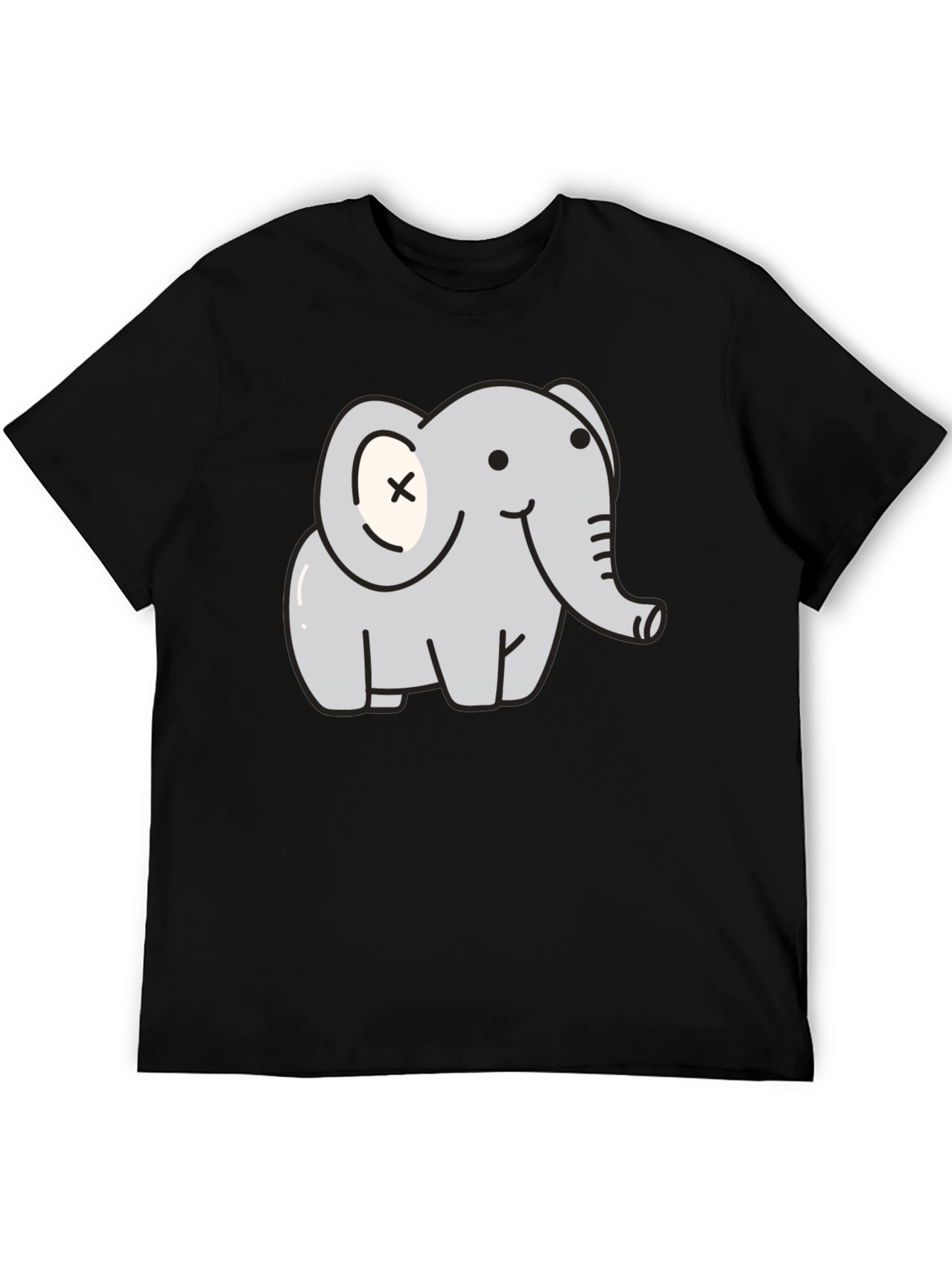 Cute Elephant Graphic T-Shirt - Unisex Black Tee