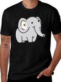 Cute Elephant Graphic T-Shirt - Unisex Black Tee