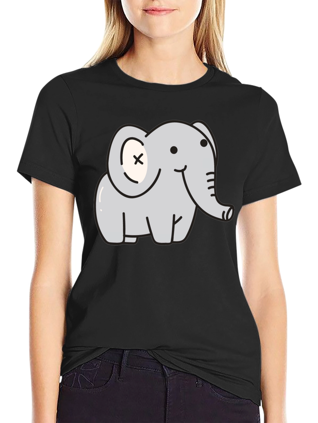Cute Elephant Graphic T-Shirt - Unisex Black Tee