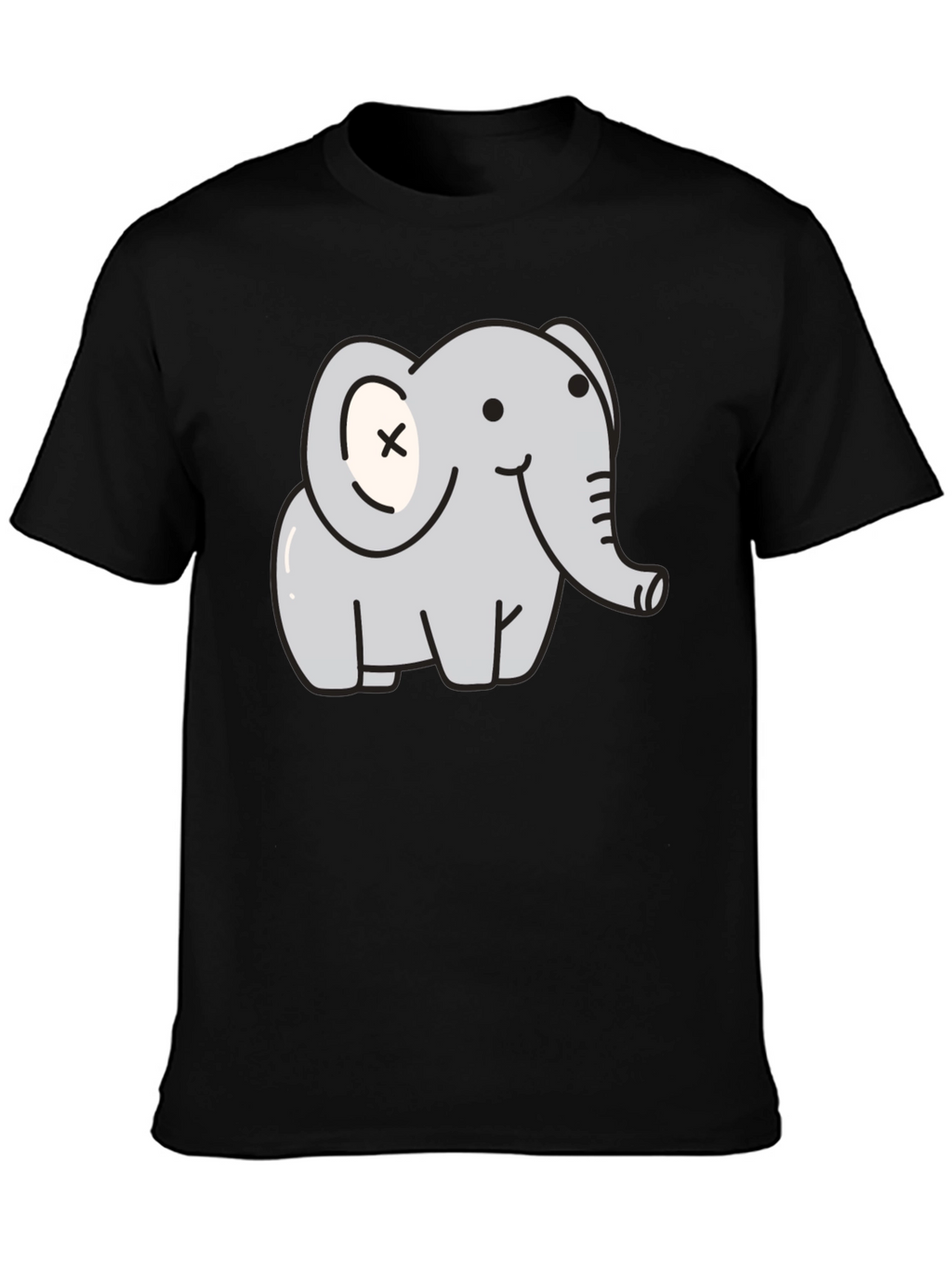 Cute Elephant Graphic T-Shirt - Unisex Black Tee