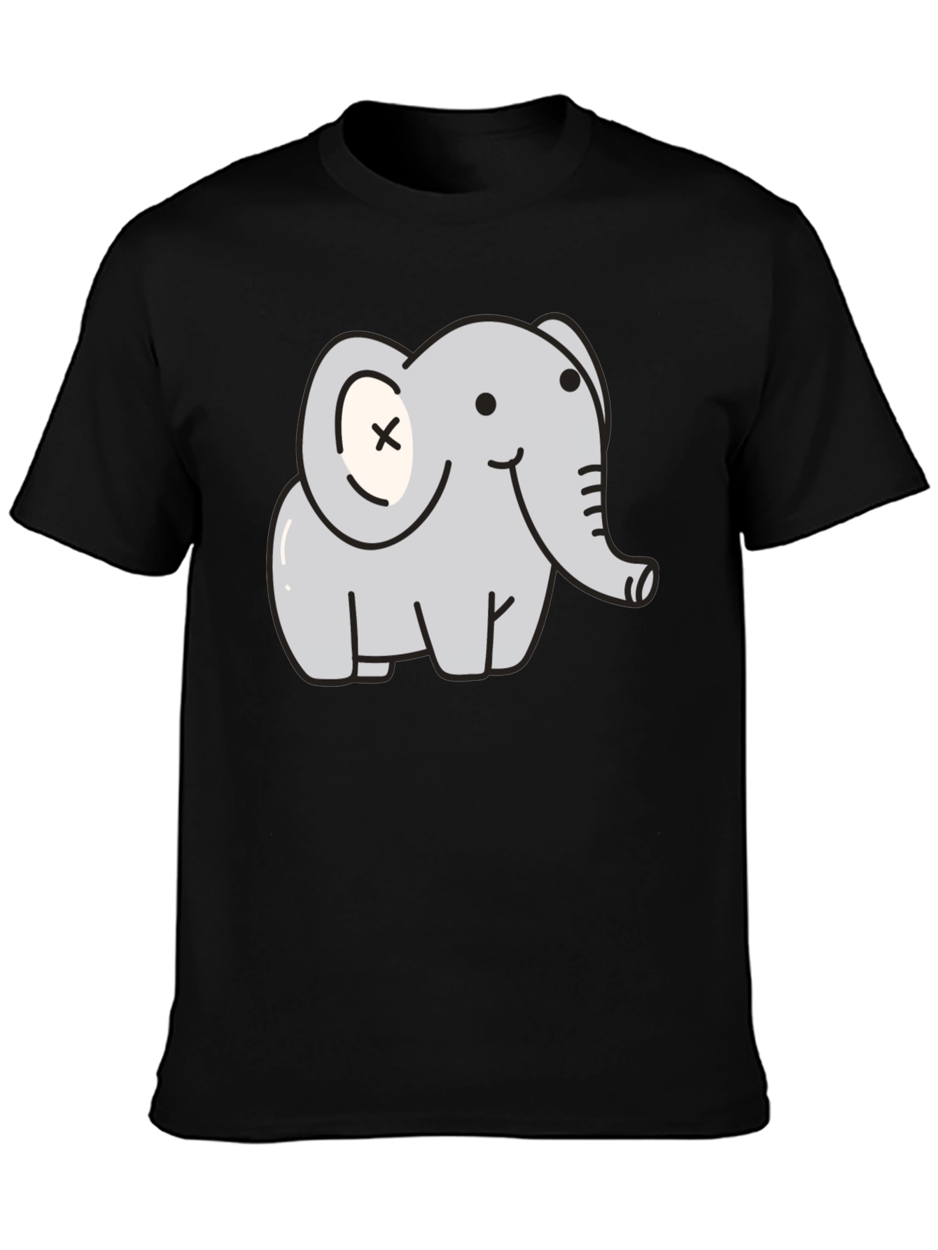 Cute Elephant Graphic T-Shirt - Unisex Black Tee