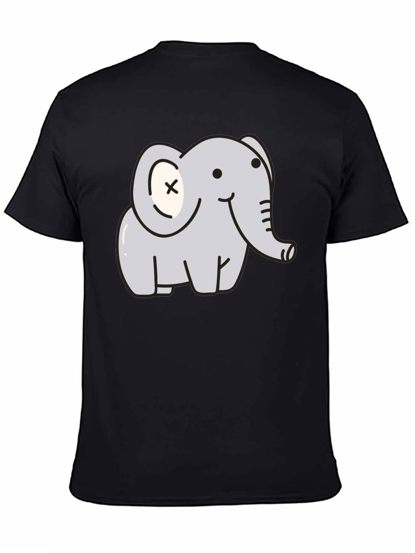 Cute Elephant Graphic T-Shirt - Unisex Black Tee