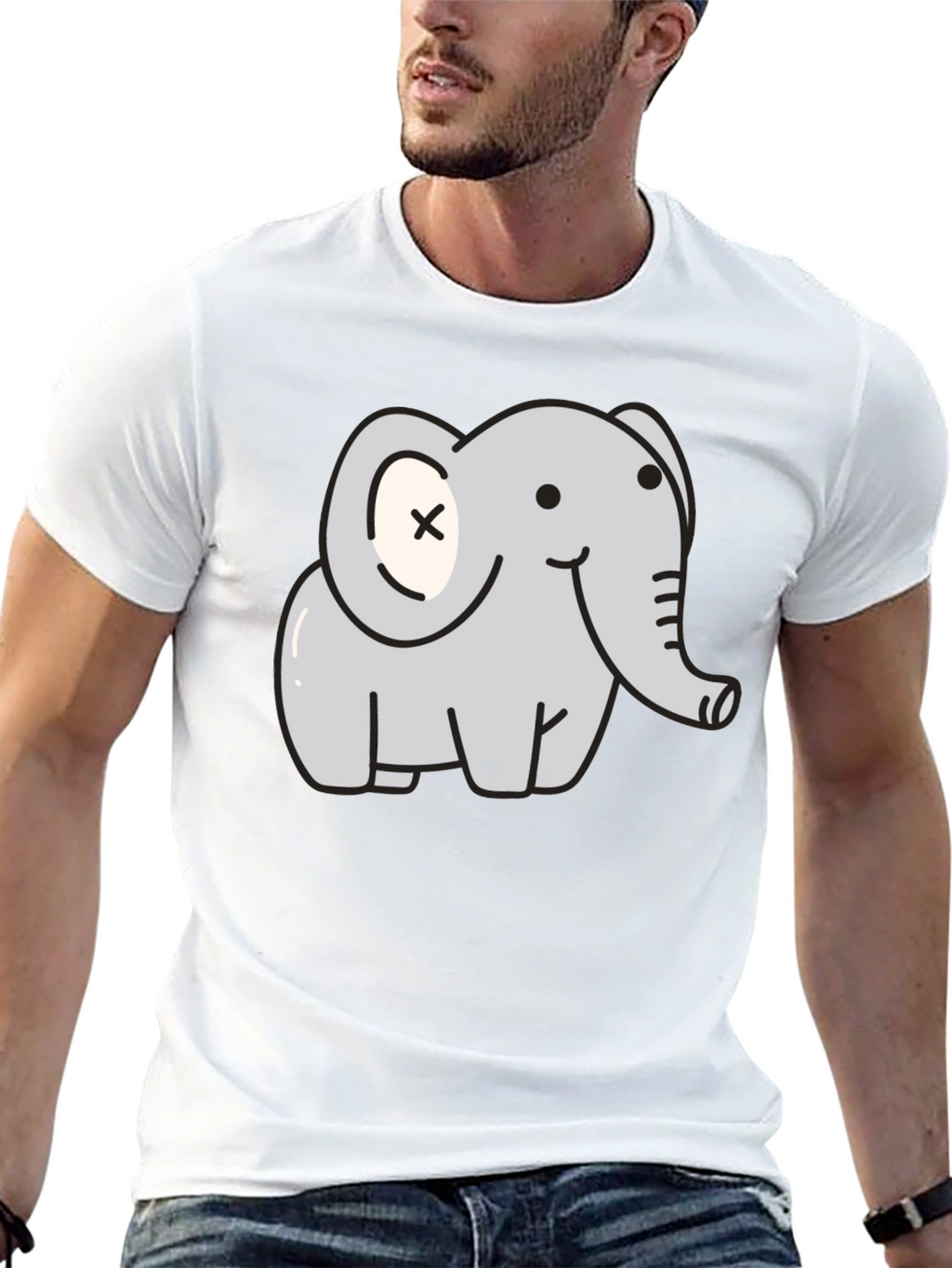 Cute Elephant Graphic T-Shirt - Unisex Black Tee