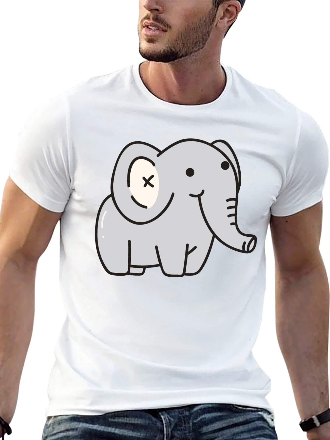 Cute Elephant Graphic T-Shirt - Unisex Black Tee