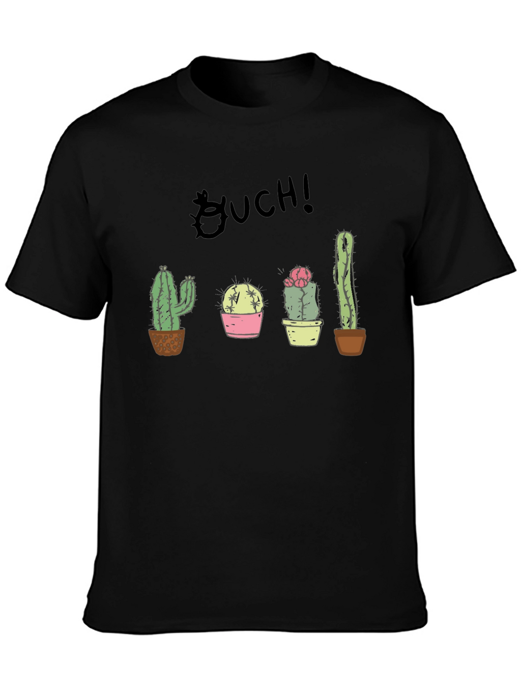 Ouch! Cactus Graphic Black T-Shirt