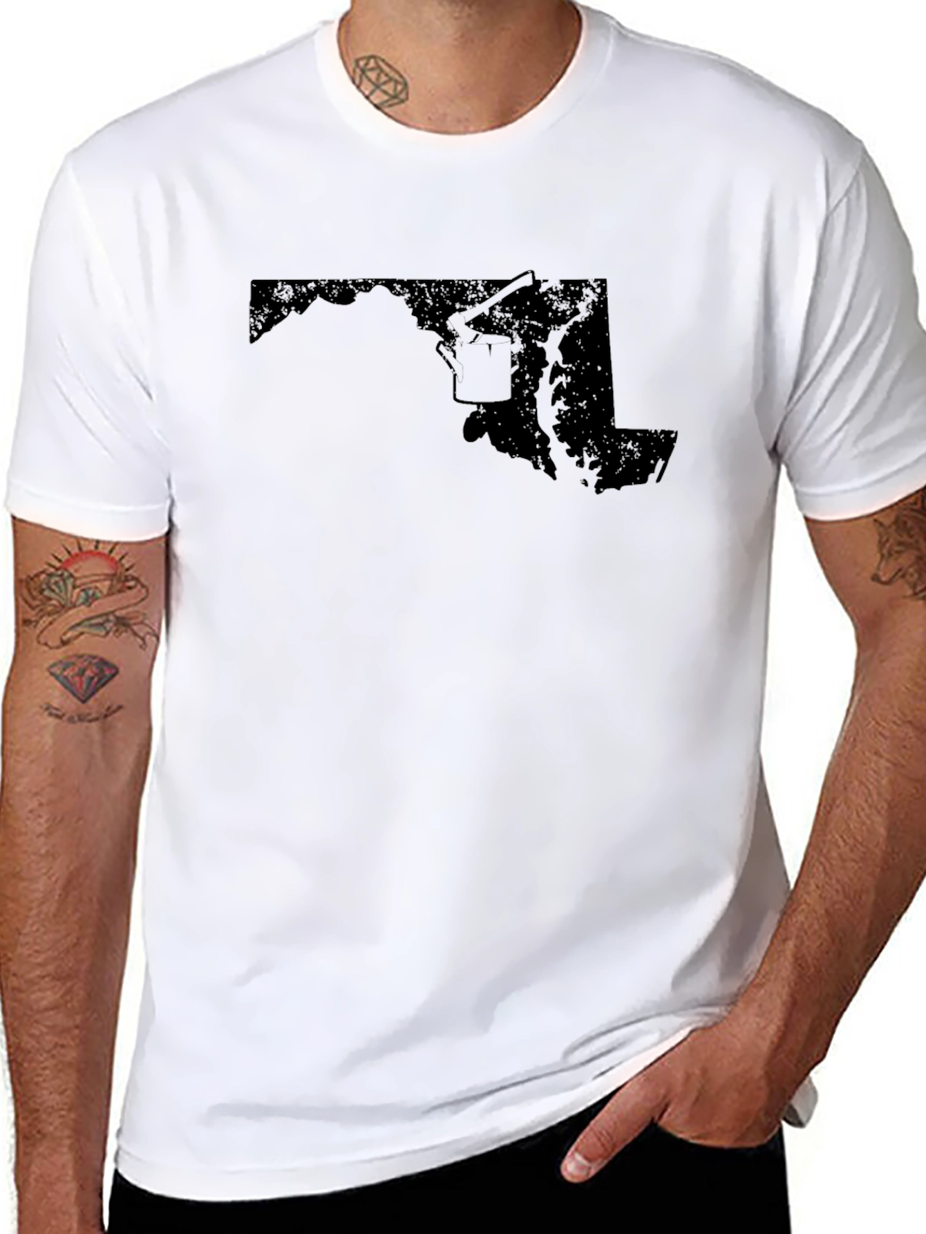 Maryland State Pride Graphic T-Shirt - Black