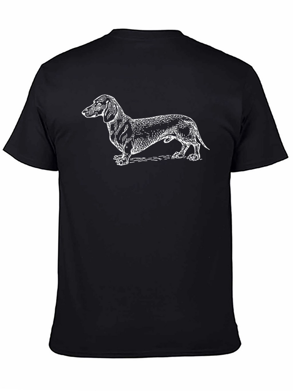 Dachshund Dog Graphic T-Shirt - Black Cotton Tee