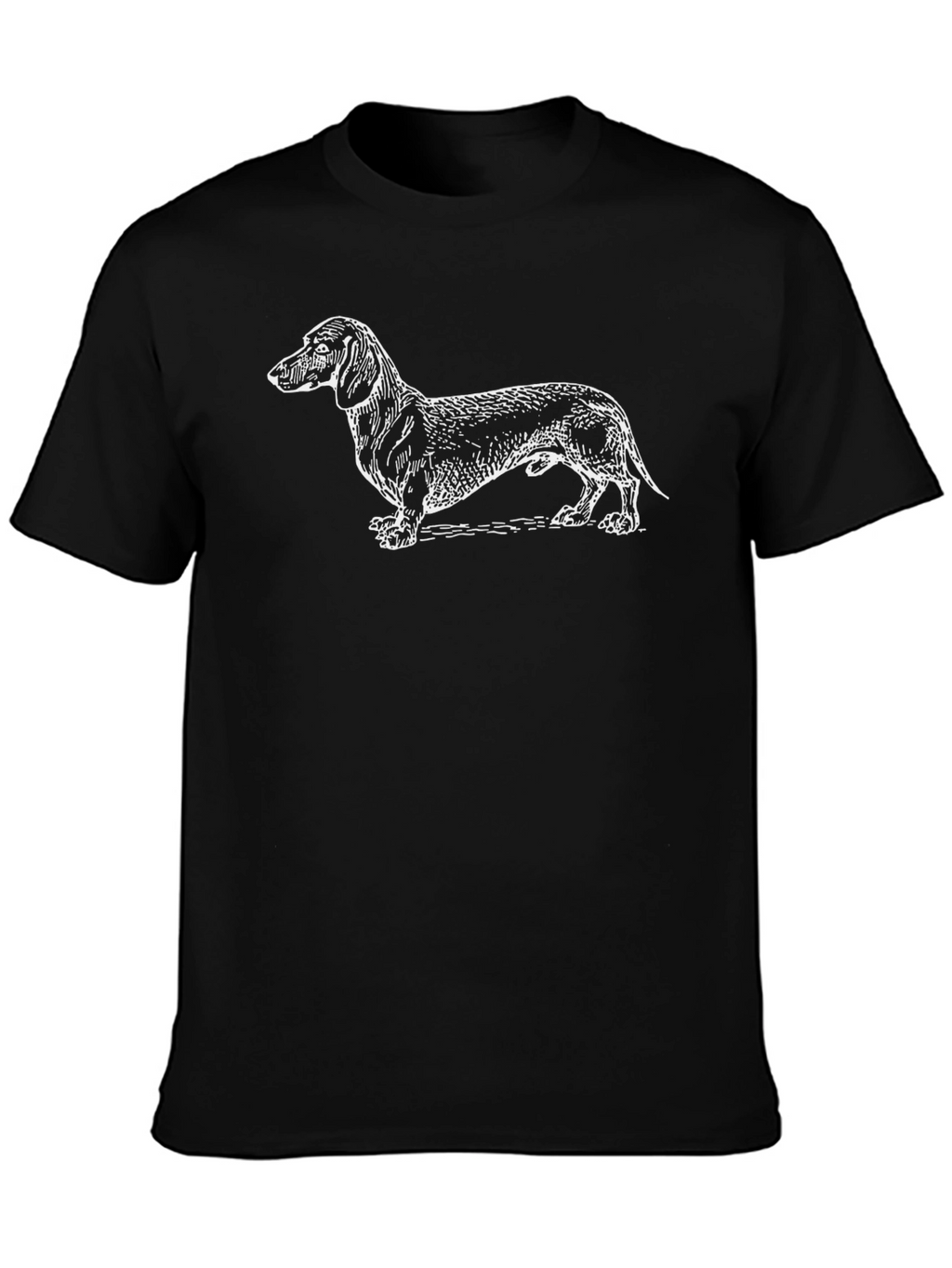Dachshund Dog Graphic T-Shirt - Black Cotton Tee