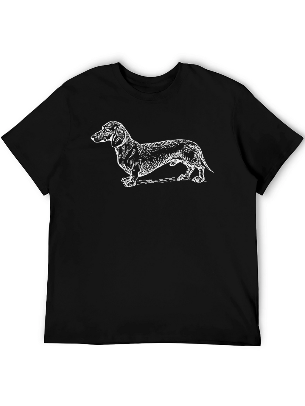 Dachshund Dog Graphic T-Shirt - Black Cotton Tee