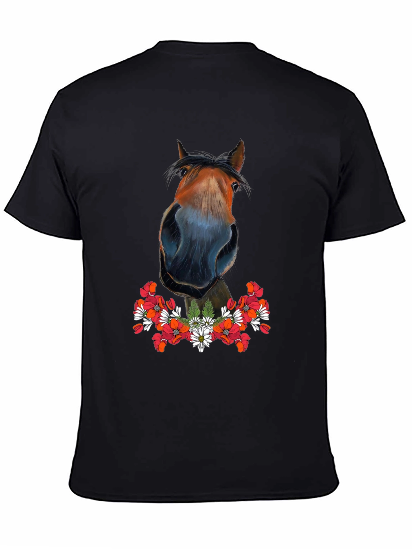 Horse Floral T-Shirt - Mens Graphic Tee