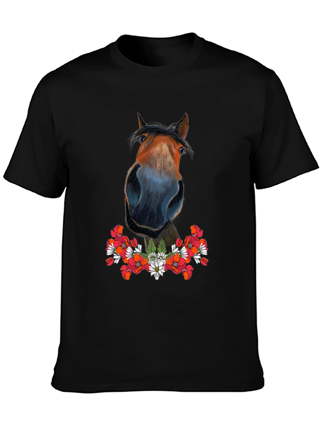 Horse Floral T-Shirt - Mens Graphic Tee