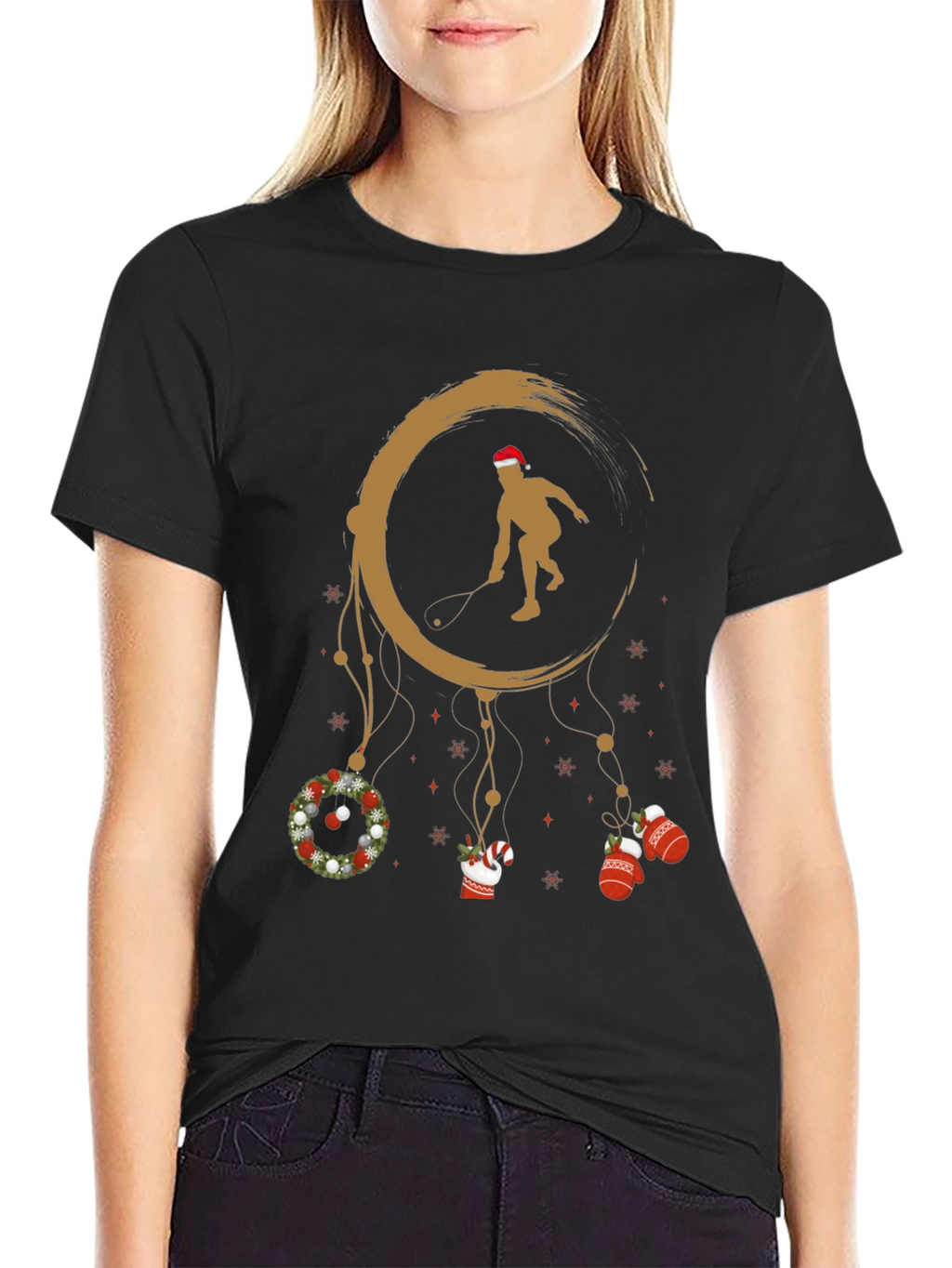 Festive Squash Player Graphic Tee