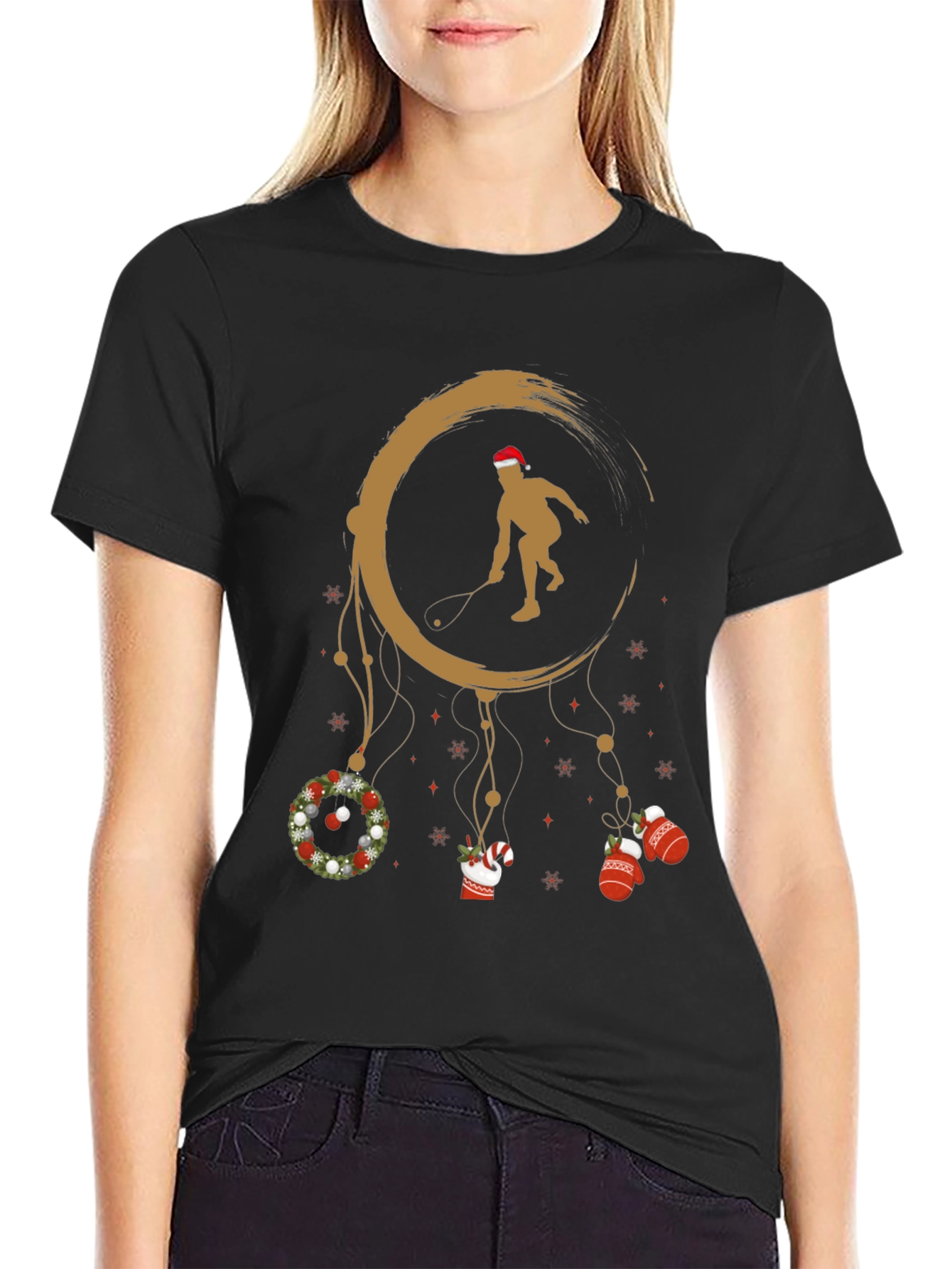 Festive Squash Player Graphic Tee