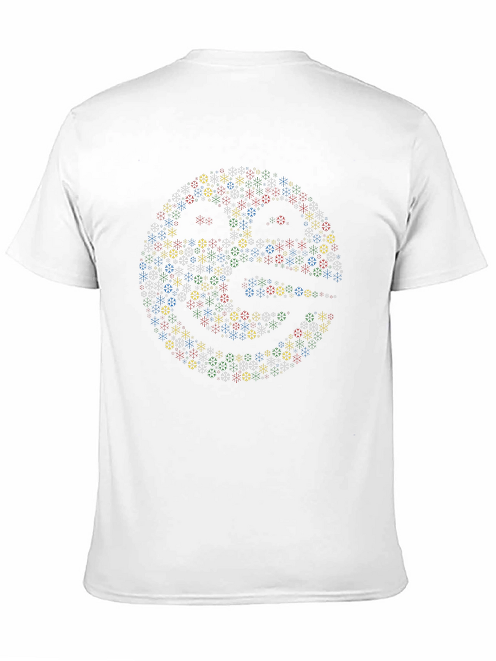 Abstract Snowflake Pattern Graphic Tee - Black Cotton
