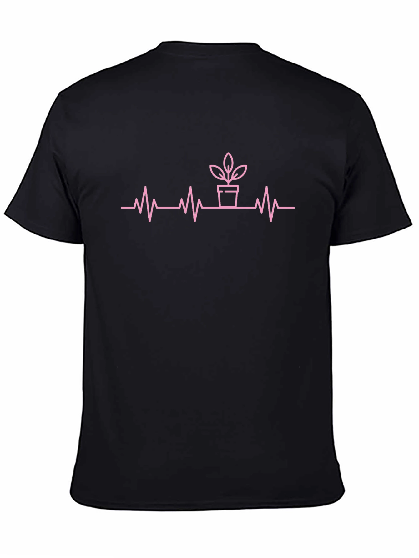 Plant Lover Heartbeat Tee - Black Cotton T-Shirt