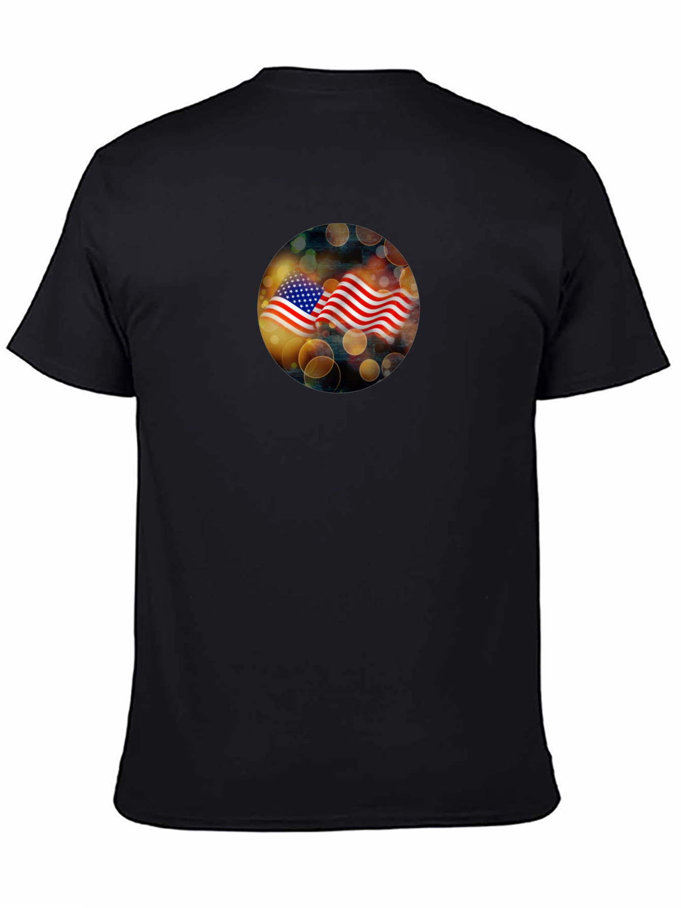 USA Flag Graphic Black T-Shirt