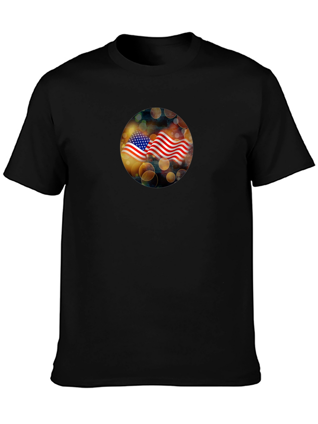 USA Flag Graphic Black T-Shirt