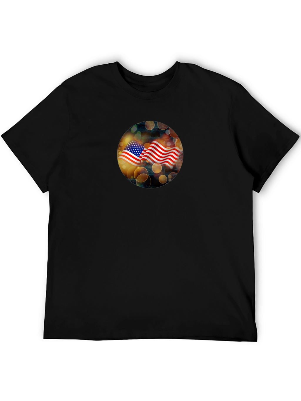 USA Flag Graphic Black T-Shirt