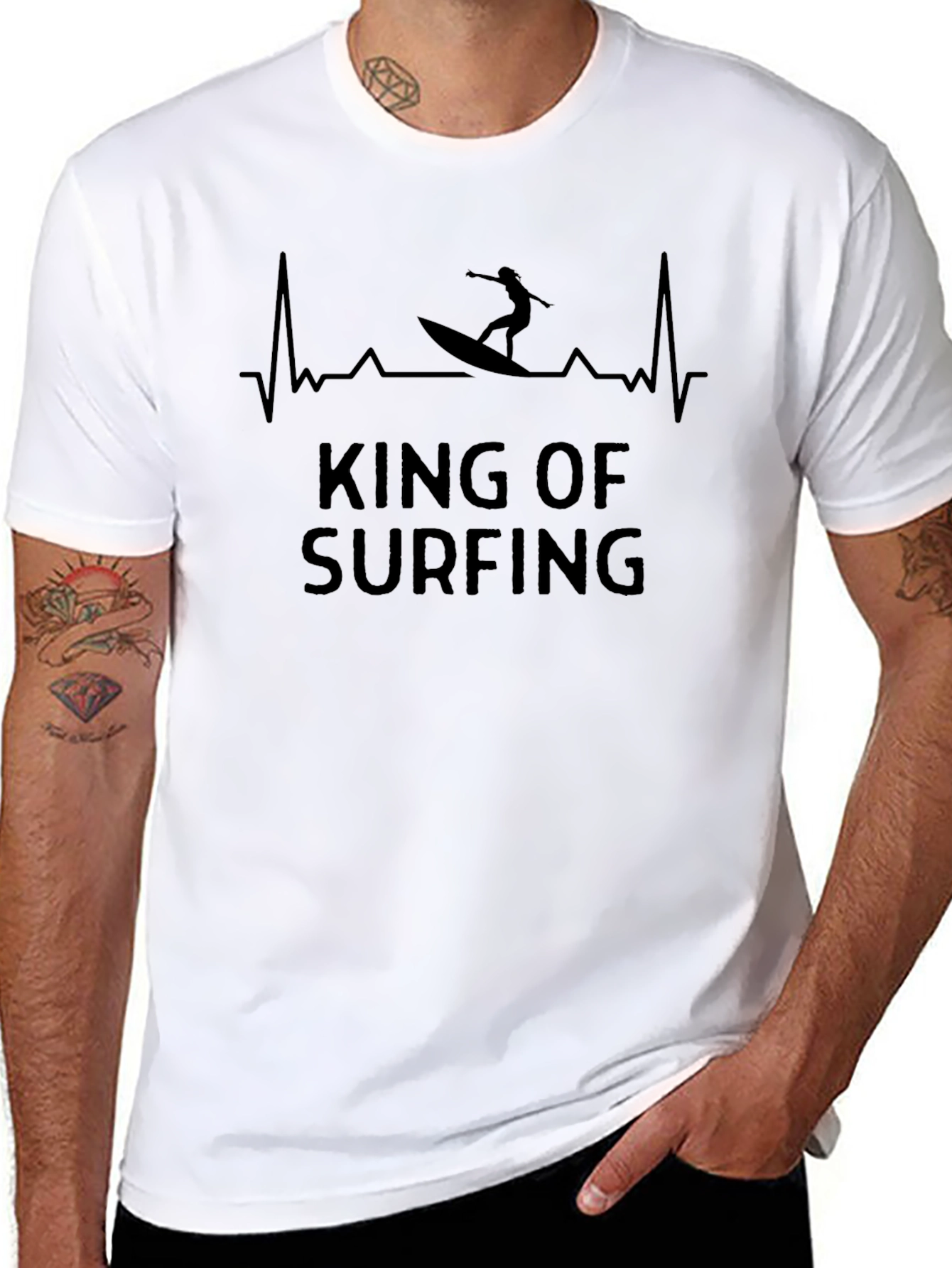 King of Surfing Black T-Shirt