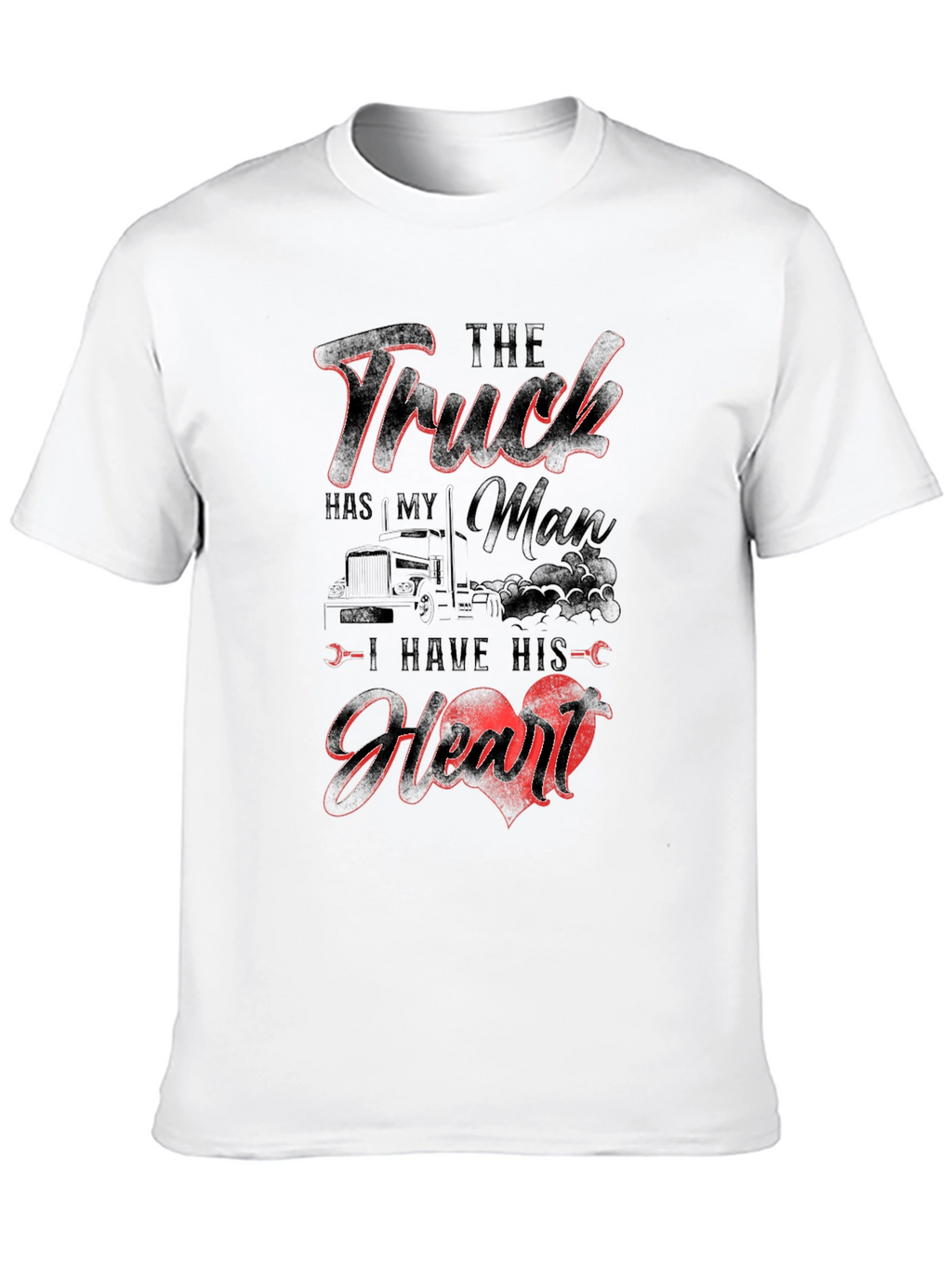 Truckers Man Heart Black T-Shirt