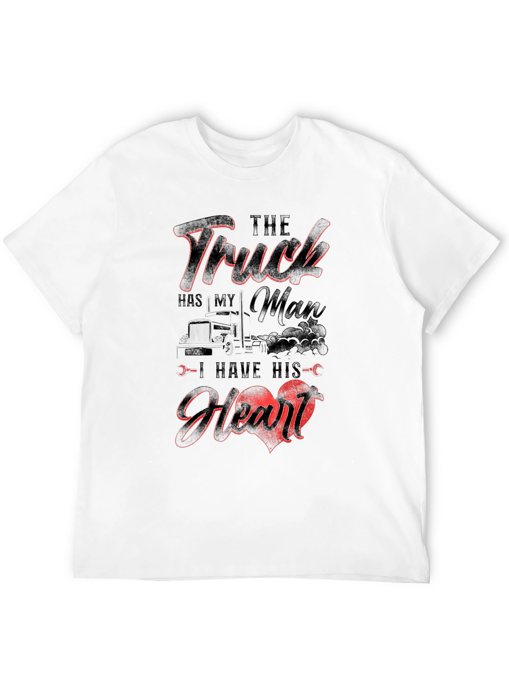 Truckers Man Heart Black T-Shirt
