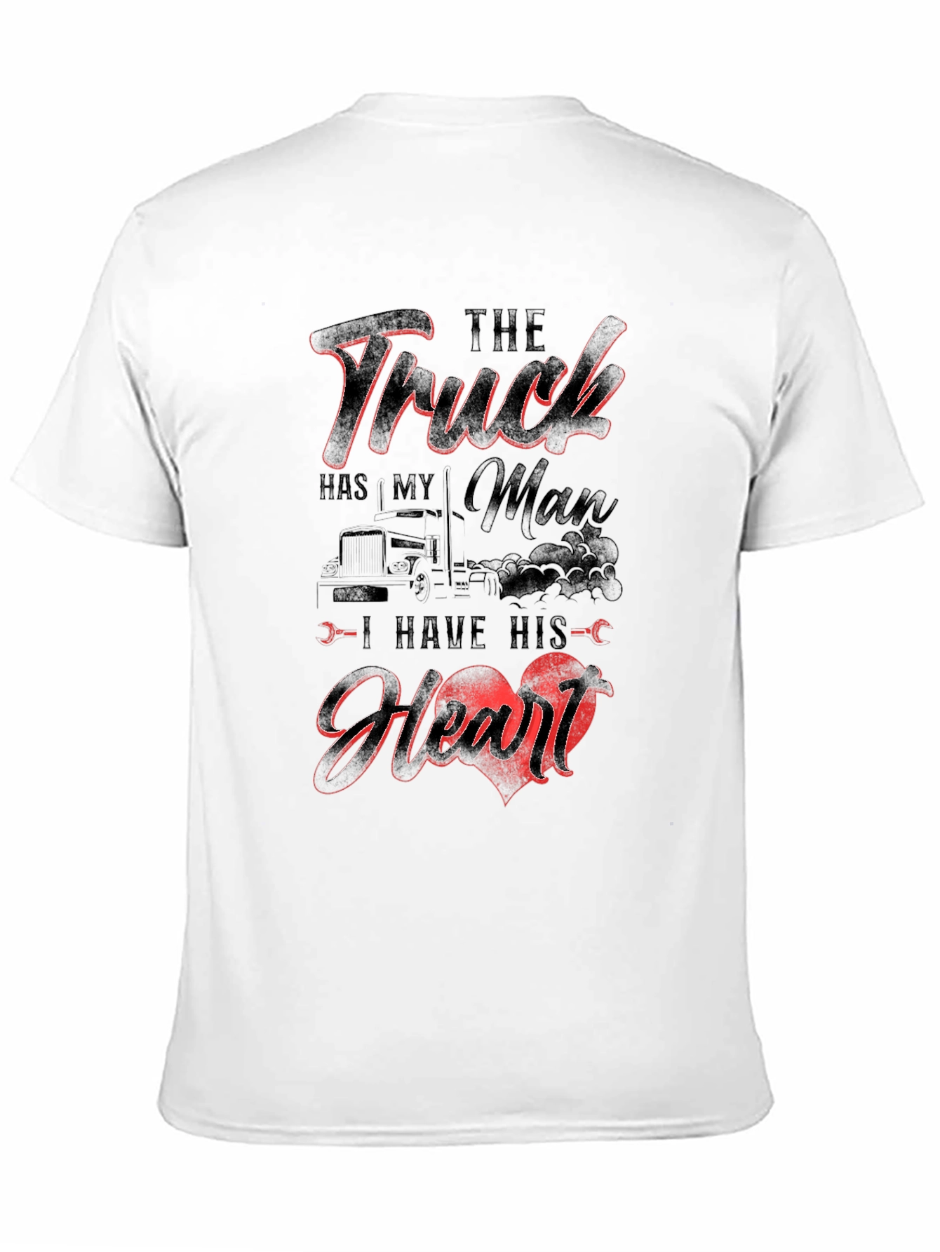 Truckers Man Heart Black T-Shirt