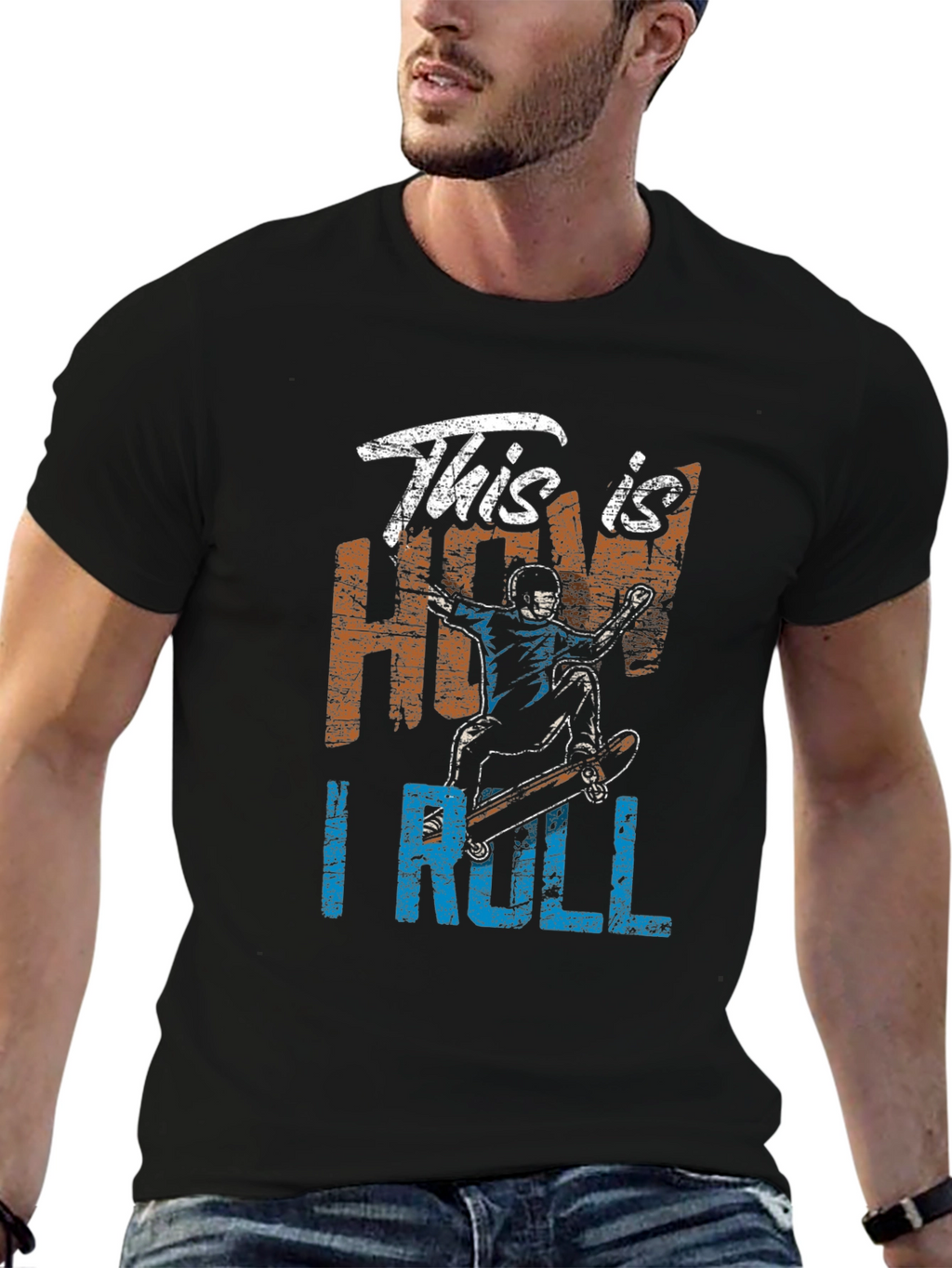 This is How I Roll Skateboarder Graphic Tee