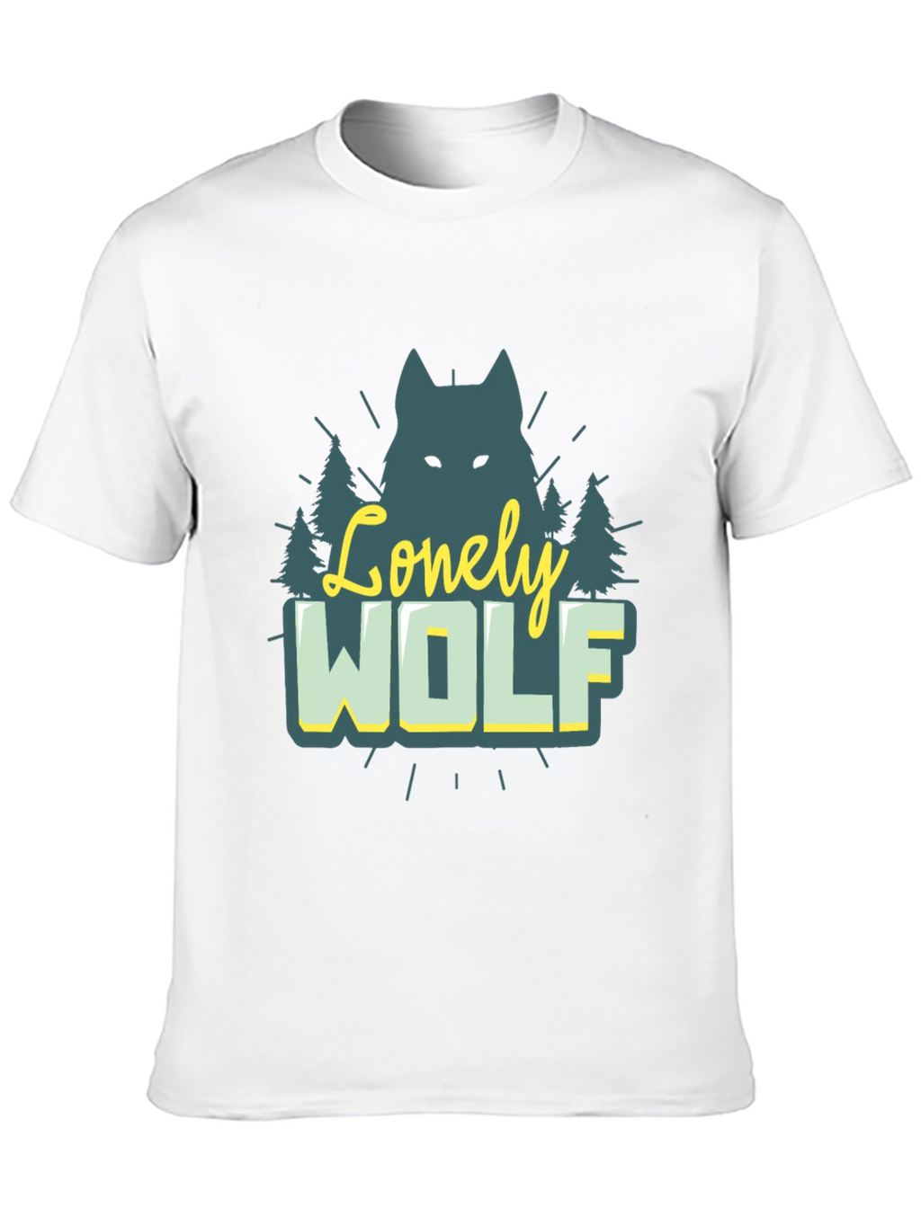 Lonely Wolf Graphic Tee - Nature Inspired Black T-Shirt