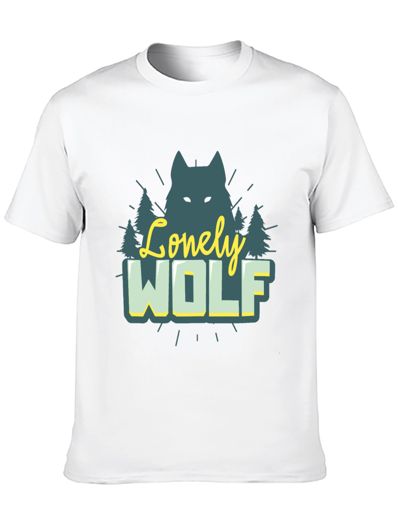 Lonely Wolf Graphic Tee - Nature Inspired Black T-Shirt