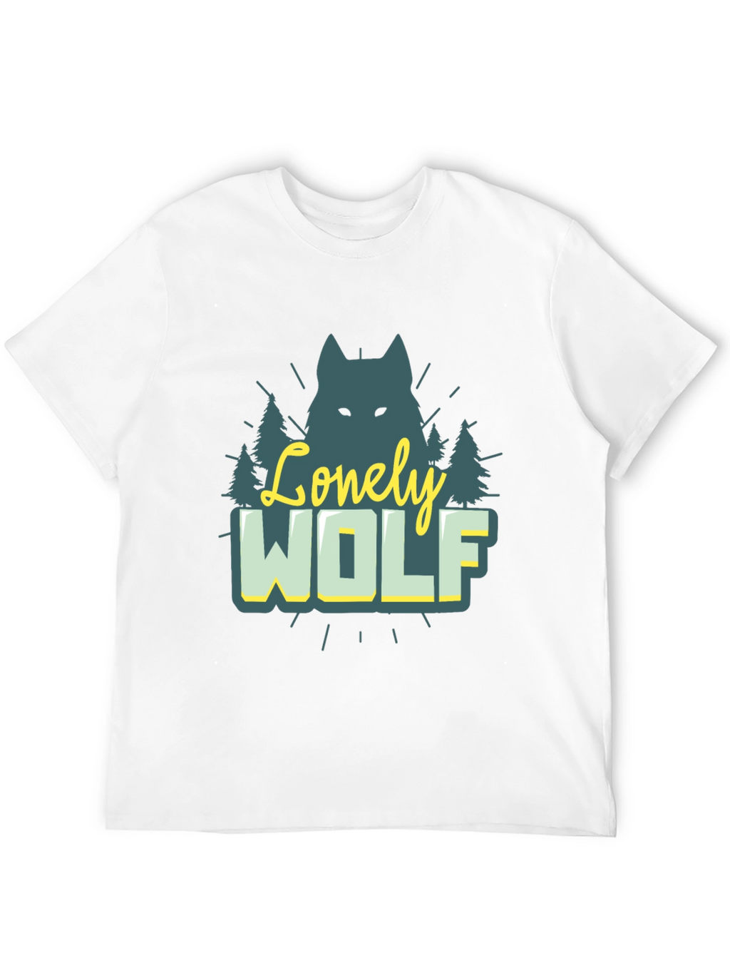 Lonely Wolf Graphic Tee - Nature Inspired Black T-Shirt