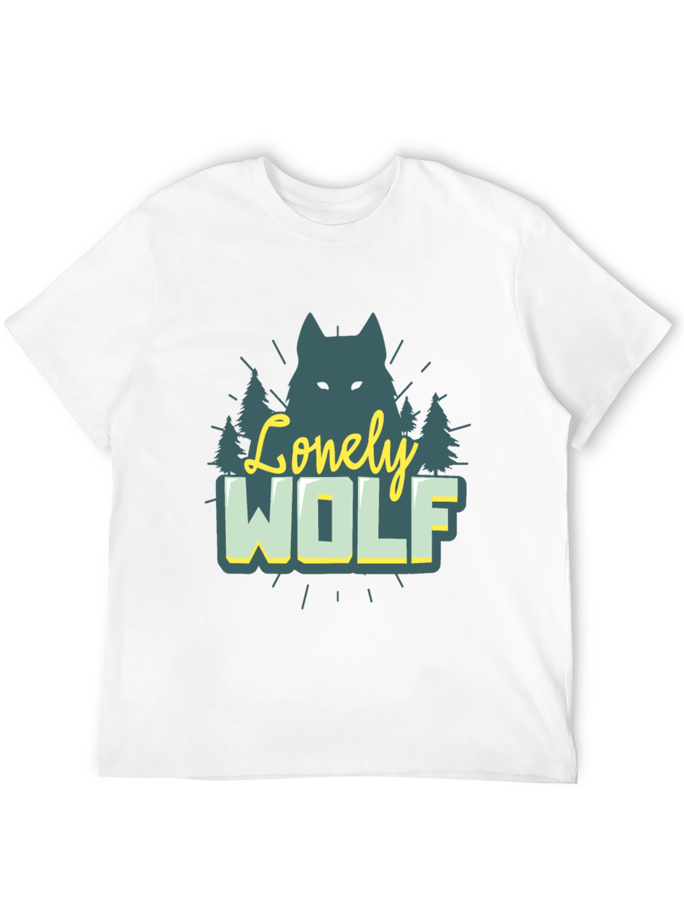 Lonely Wolf Graphic Tee - Nature Inspired Black T-Shirt