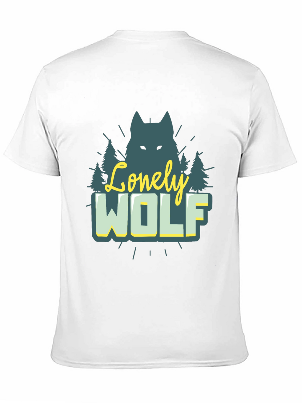 Lonely Wolf Graphic Tee - Nature Inspired Black T-Shirt