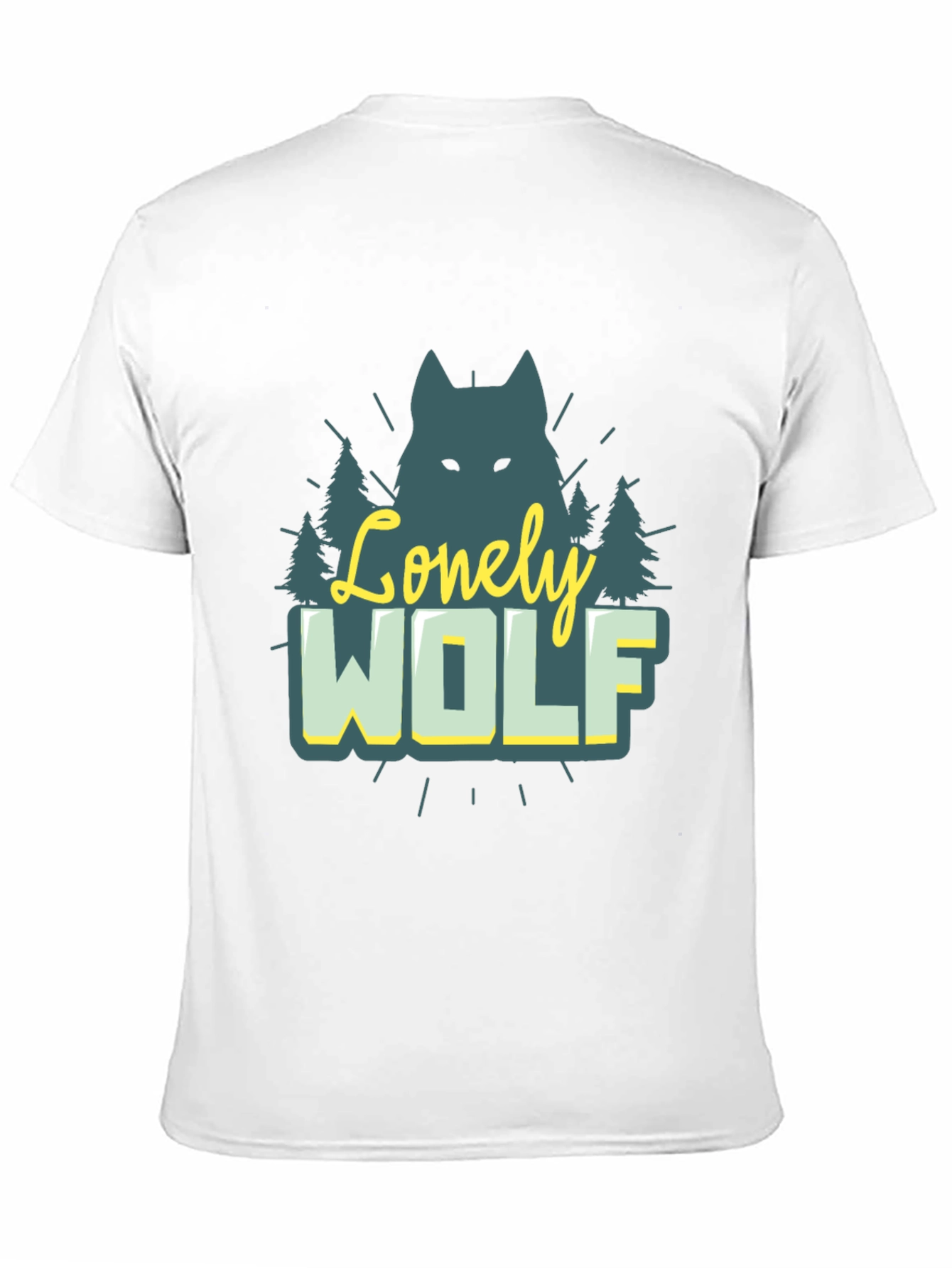 Lonely Wolf Graphic Tee - Nature Inspired Black T-Shirt