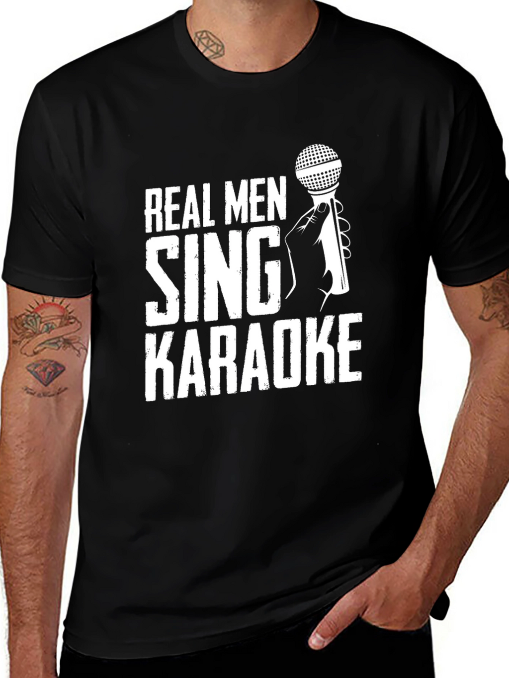 Real Men Sing Karaoke Graphic T-Shirt