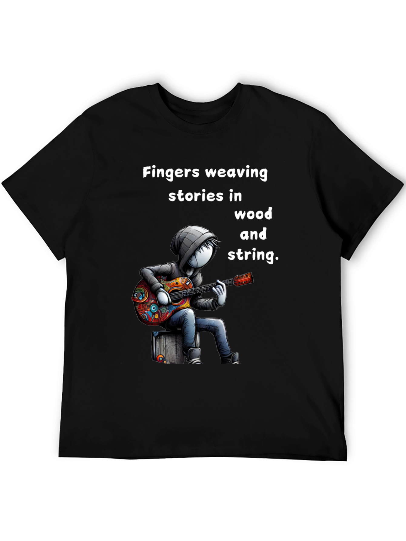 Guitar Player Graphic Tee - Fingers Weaving Stories