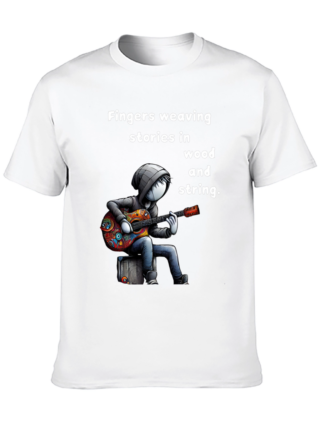Guitar Player Graphic Tee - Fingers Weaving Stories