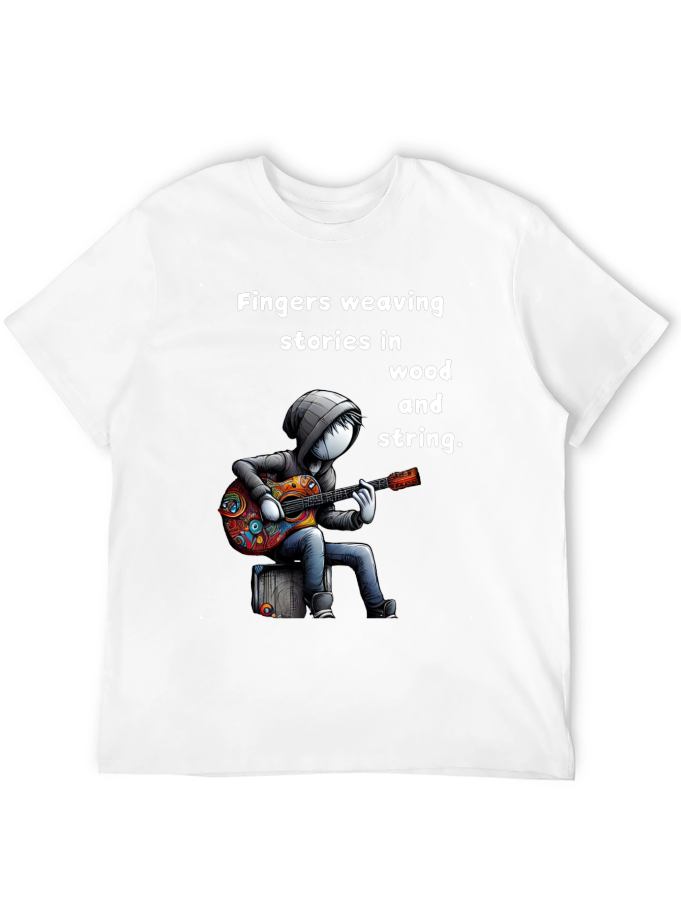 Guitar Player Graphic Tee - Fingers Weaving Stories
