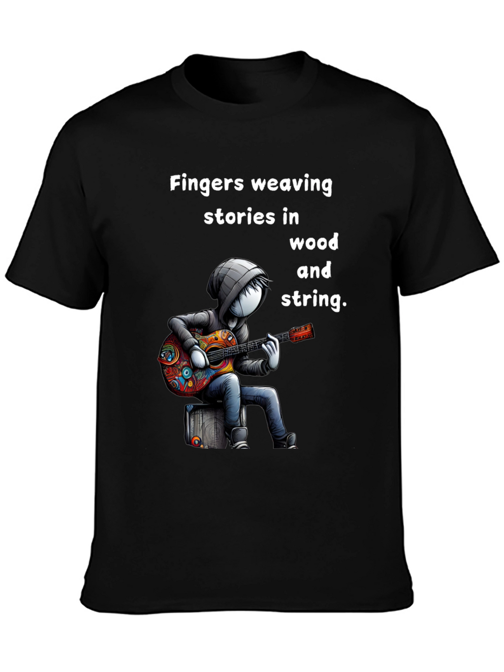 Guitar Player Graphic Tee - Fingers Weaving Stories