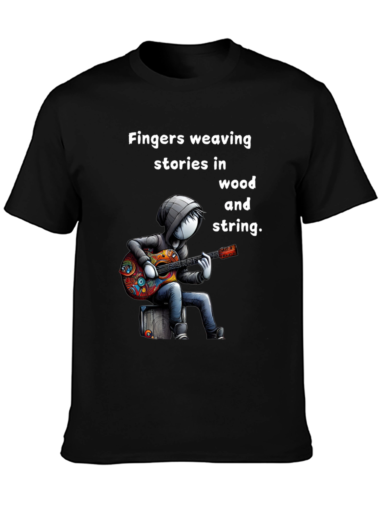 Guitar Player Graphic Tee - Fingers Weaving Stories
