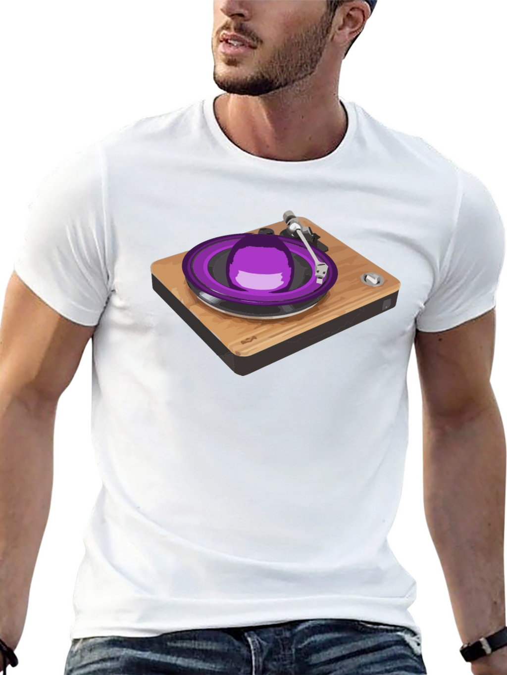 Retro Turntable Graphic Tee - DJ Music Lover Shirt