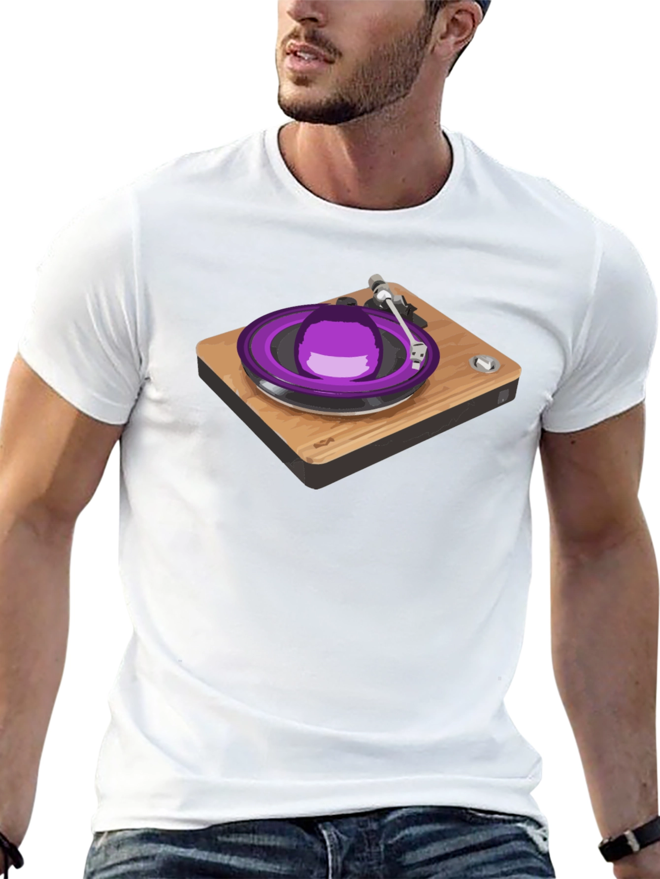 Retro Turntable Graphic Tee - DJ Music Lover Shirt
